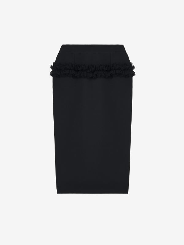 ALEXANDER MCQUEEN - Slashed Buttoned Pencil Skirt - Item 839515QJAAC1000